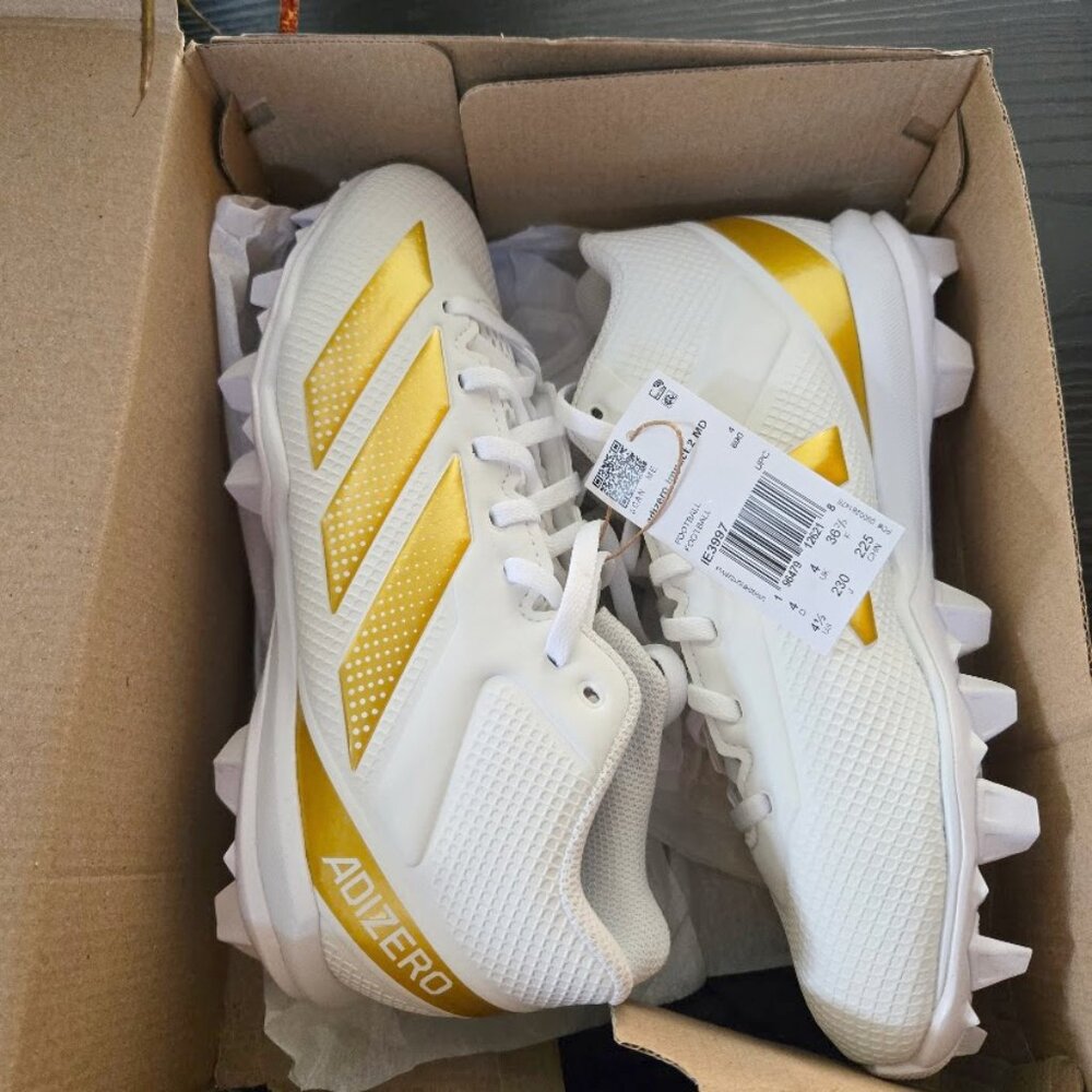 New with tags Adidas sz 4.5 Adizero Impact.2 molded rubber football cleats